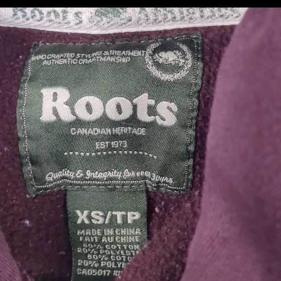Roots Burgandy Hoodie Size XS - Picture 4 of 4
